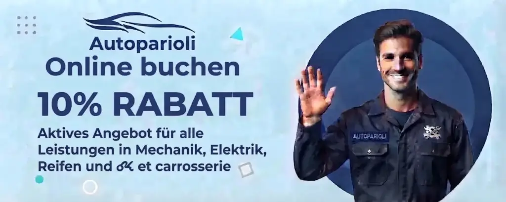 Autoparioli (Rom): 10 % Rabatt auf alle Werkstattleistungen (Mechanik, Autoelektrik und Karosserie) bei Online-Buchung.
